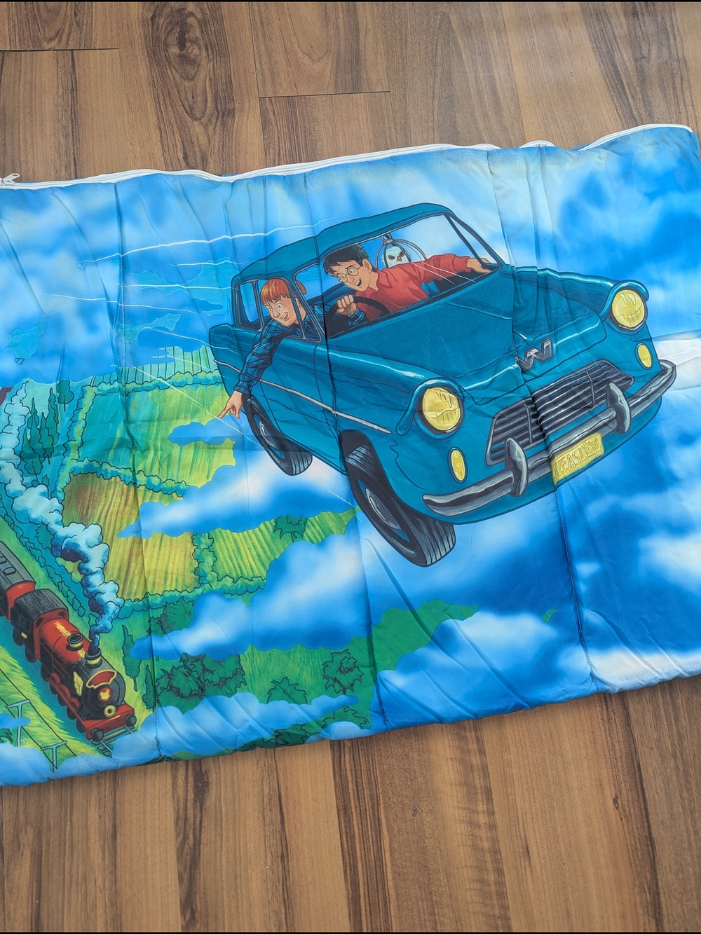 Vintage Harry Potter Sleeping Bag Flying Car, Ron Weasley